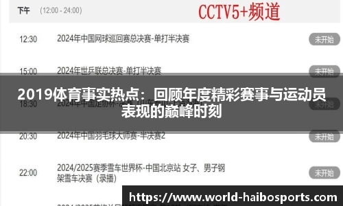2019体育事实热点:回顾年度精彩赛事与运动员表现的巅峰时刻